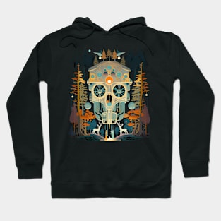 Halloween Day of the Dead Cyber Sugar Skull Hoodie